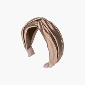 Twist Headband in Silk Satin -- Cappuccino Cheap Perfect