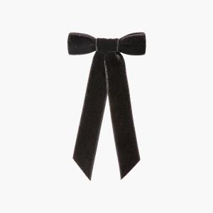 Velvet Bow Barrette -- Black Clearance Big Discount