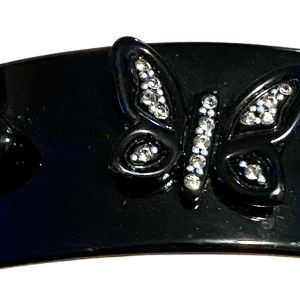 70's Crystal Butterfly Black Barrette Best Place To Buy Online