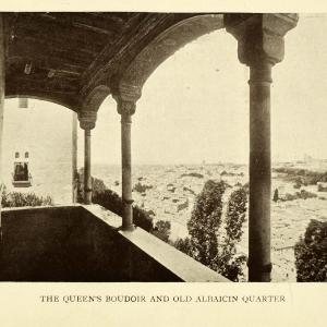 1907 Print Queen's Boudoir Old Albaicin Quarter Alhambra Granada Spain XGE3 Fashionable For Sale