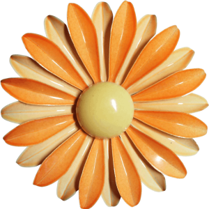70's Orange Flower Pin Pre Order Online