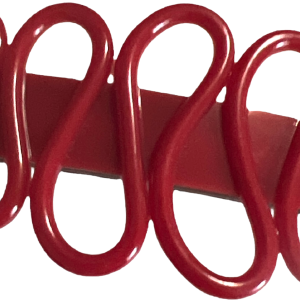 80s Red Swirl Xl Barrette Made In France, Deadstock Cheap Sale 100% Authentic