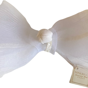 80s/90s Oversized White Bow Barrette Deadstock By Nina Ricci Low Cost For Sale