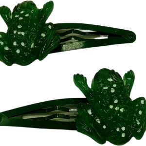 80s/90s Pair Hand- Painted Frog Hair Clips By Riviera Professional Cheap Pice