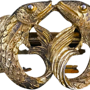 60s Gold Fish Hair Barrette By Coro Official