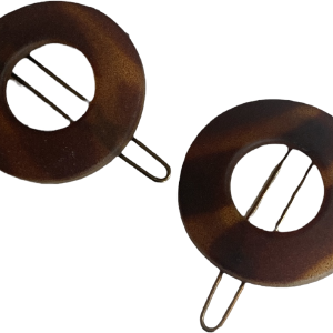 60s Mod Round French Barrettes Tortoiseshell Color For Nice