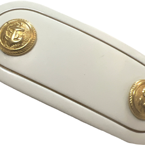 80s White And Gold Nautical French Barrette Deadstock Cheap Fashionable