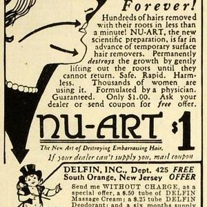 1927 Ad Delfin Inc Nu-Art Hair Removal Treatment Unwanted Hair Depilatory MPR1 2025 Online