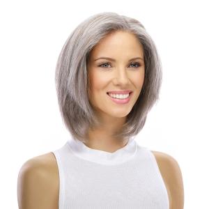 12" Halle Silk Top Wig Champagne Grey Cheap Pice Outlet