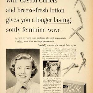 1956 Ad Vintage Bobbi Pin Curl Home Permanent Hair Care Wave Styling Beauty YPP4 With Paypal Cheap Pice