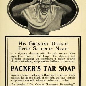 1908 Ad Packers Tar Soap Shampoo Hair Care Toiletries Personal Hygiene TIN6 Hot Sale Cheap Pice