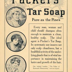 1908 Ad Packer's Tar Soap Pine Shampoo Hair New York - ORIGINAL ADVERTISING TIN4 Wide Range Of Cheap Pice
