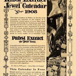 1908 Ad Pabst Extract Tonic Perfume Jewel Calendar Lady - ORIGINAL EM2 Visit