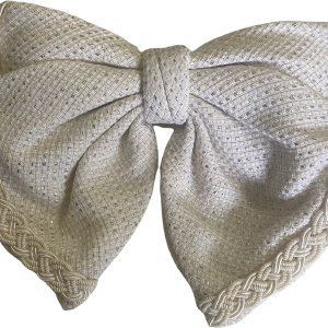 80s/90s Gorgeous Xl Cream Bow Barrette By Alexandre De Paris Cheap Sale Popular