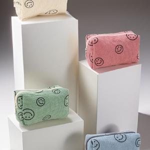 Zenana Smiley Face Corduroy Cosmetic Pouch Cheap Low Pice Fee Shipping