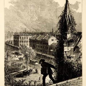 1894 Wood Engraving Main Street Buffalo New York Cityscape St. Pauls Church YPA4 Cheap Sale Collections