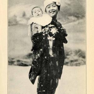 1912 Print Nagasaki Japan Traditional Sister Kimono Obi Baby Costume Ethnic XGV1 Sale Extremely