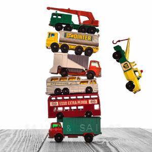 Vintage Stacked Matchbox Trucks Falling Affordable Sale Online