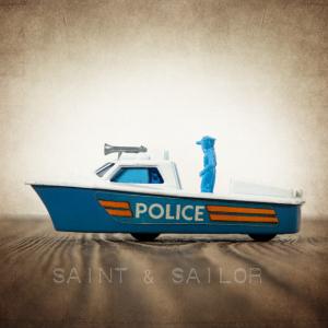 Vintage Matchbox Blue and White Police Boat Limited Edition Sale Online