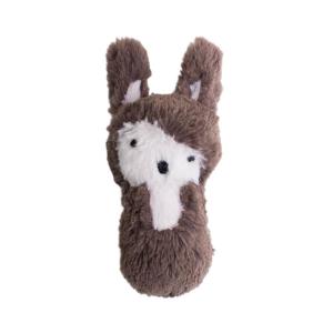 Siggy The Rabbit Plush Baby Rattle in Brown by Sebra Professional Online