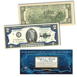 [BLUE BORDER] Only 25 Available | 47th President Donald Trump $2 Bill - Genuine Legal Tender Online Cheap Online