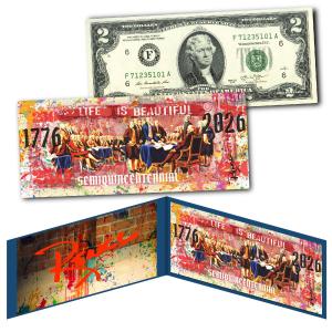 America's 250th Anniversary Collectible $2 Bill | RENCY Art Bill - Life is Beautiful For Cheap Online
