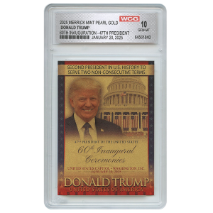 President Trump 2nd Term "60th Inauguration" - Gold Pearl Trading Card (Graded Gem Mint 10) Free Shipping Popular