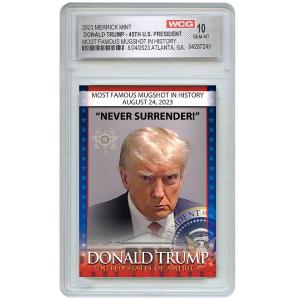 Trump Mugshot Collector Trading Card - Graded Gem Mint 10 Looking For For Sale