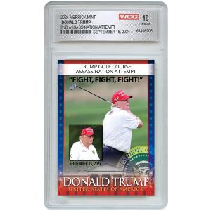 Trump Golf Course Assassination Attempt Trading Card - Graded Gem Mint 10 Pay With Visa