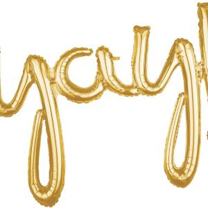 Yay! Gold Foil Balloon Banner Clearance Hot Sale