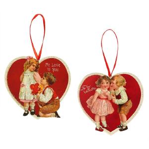 Valentine Children Dummy Board Ornaments Set/2 Outlet Pices