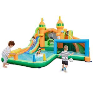 BOUNTECH Inflatable Water Slide Park, 9 in 1 Mega Waterslide Bounce House for Outdoor w/Dual Slides Sale For Cheap