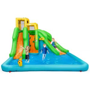 BOUNTECH Amusing 6 in 1 Mighty Backyard Water Park with Double Slides | Inflatable Water Slide Buy Cheap Inexpensive