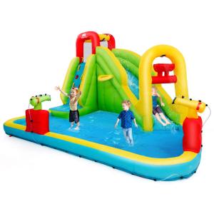 BOUNTECH 7-in-1 Giant Water Slide Bouncer Park with Tunnel & 2 Water Cannons Wiki Cheap Pice