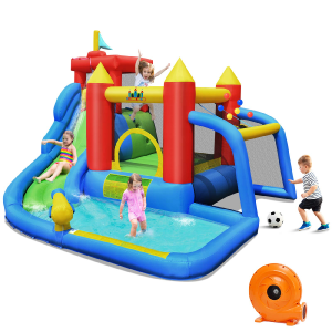 BOUNTECH Inflatable Bounce House, 7 in 1 Water Slide Park w/ Jumping Area Outlet Pay With Paypal