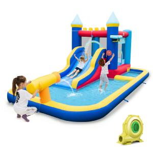 BOUNTECH Inflatable Water Slide, Water Bounce House with Ball Pit & Waterslide for Kids Marketable For Sale