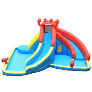 BOUNTECH Inflatable Water Slide | Crab Themed Bouncer Park w/Double Slides Pay With Visa Sale Online