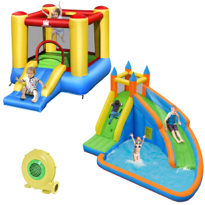 BOUNTECH Kids Jumper Bounce House with Water Slide, Inflatable Slide Bouncer Combo w/ Air Blower (2 in 1 Combo) Buy Cheap Inexpensive