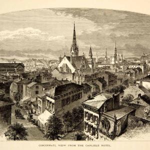 1873 Wood Engraving Cincinnati Ohio Downtown Cityscape Alfred Rudolph Waud YPA2 Amazon Cheap Online