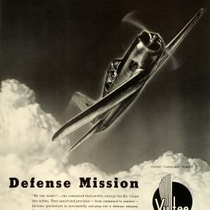 1941 Ad Vultee Vanguard Aircraft Air Force Military Defense WWII War FZ5 Best Seller For Sale