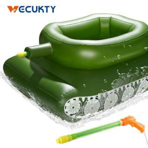 Giant Inflatable Tank Ride On Pool Float(2 Pack), Blow Up Tank Pool Floatie with Functional Pump-Action Water Cannon for Adults & Kids Ages 5 Sale Good Selling