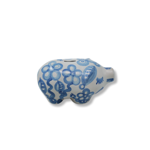 Piggy Bank - Blue Flower Best Sale For Sale