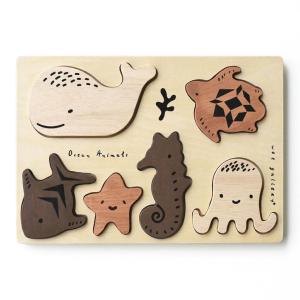 Wooden Tray Puzzle Ocean Animals Countdown Package Cheap Pice