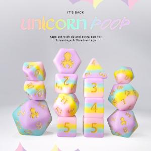 Unicorn Poop 14pc Matte Dice Set Low Pice Fee Shipping