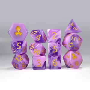 12pc Purple and Pink Gummi Polyhedral Dice Set Clearance Best Store To Get