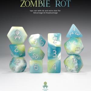 Zombie Rot 12pc Glow in the Dark RPG Dice Set New Arrival Cheap Online