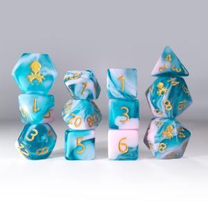 12pc  Gummi Blue Raspberry Smoothie Polyhedral Dice Set Discount Low Shipping Fee