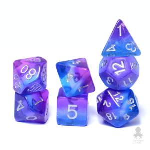 Twilight Sky Translucent 7pc Dice Set With Silver Numbers Buy Cheap 2025 Newest