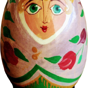 Vintage Russian Matryoshka Doll Egg Withstand Hand Painted Artist Signed High Quality For Sale