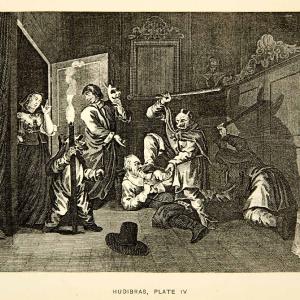 1883 Photolithograph William Hogarth Art Hudibras Catechiz'd Masked XACA2 Cheap Sale 100% Guaranteed